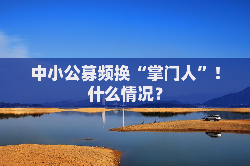 中小公募频换“掌门人”！什么情况？