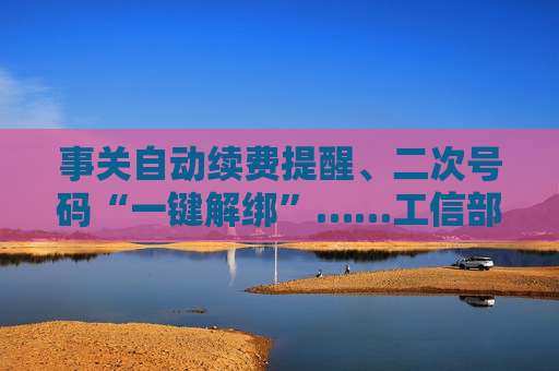 事关自动续费提醒、二次号码“一键解绑”……工信部明确：今年将重点解决