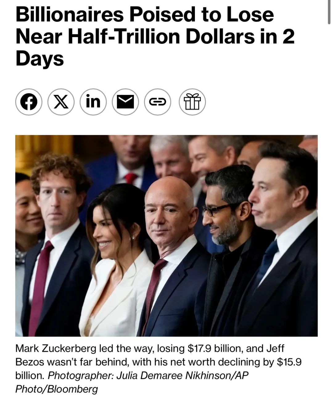 全球最富500人两天损失5360亿美元，马斯克最惨  第1张