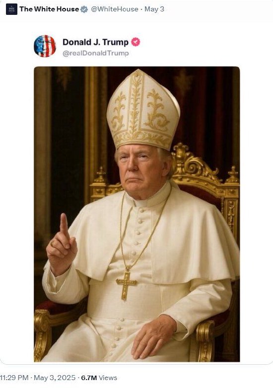 美国副总统称特朗普AI教皇图片只是个玩笑而已  第1张