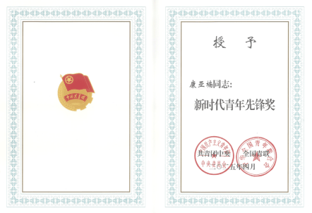 科技巾帼勇攀峰 青春笔墨绘担当――国寿青年康亚楠荣获2025年度新时代青年先锋奖  第1张