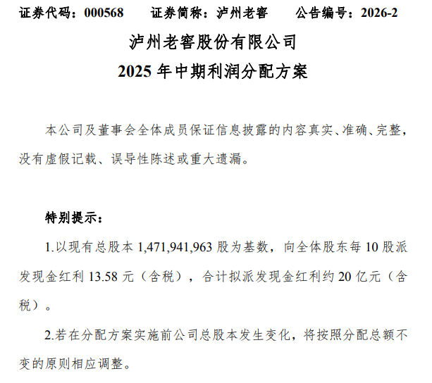 千亿龙头，拟分红约20亿元  第1张